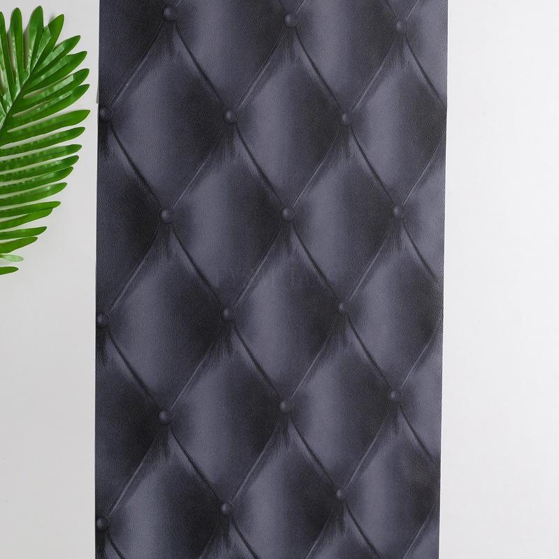 Wine Red 3D Plaid Imitation Soft Bag Wallpaper Living Room Background Wall Bar KTV Restaurant Personalized Luxury Wall Stickers