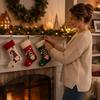 Plush Christmas Stocking Gift Bag for Tree Ornament Holiday Decoration