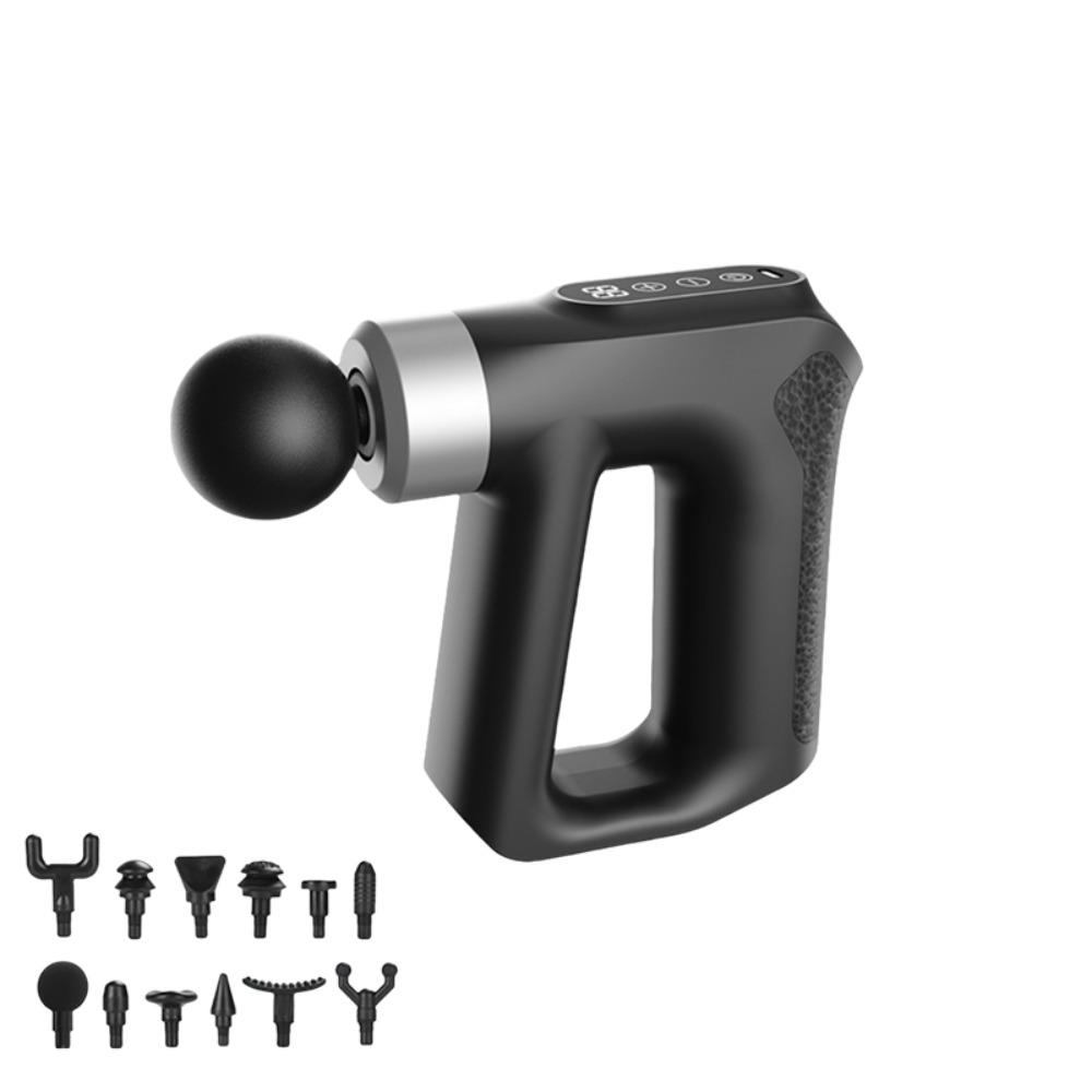 

with 12 Replacement Heads Fascia Massager Handheld Muscle Relaxation Massager Office чёрный
