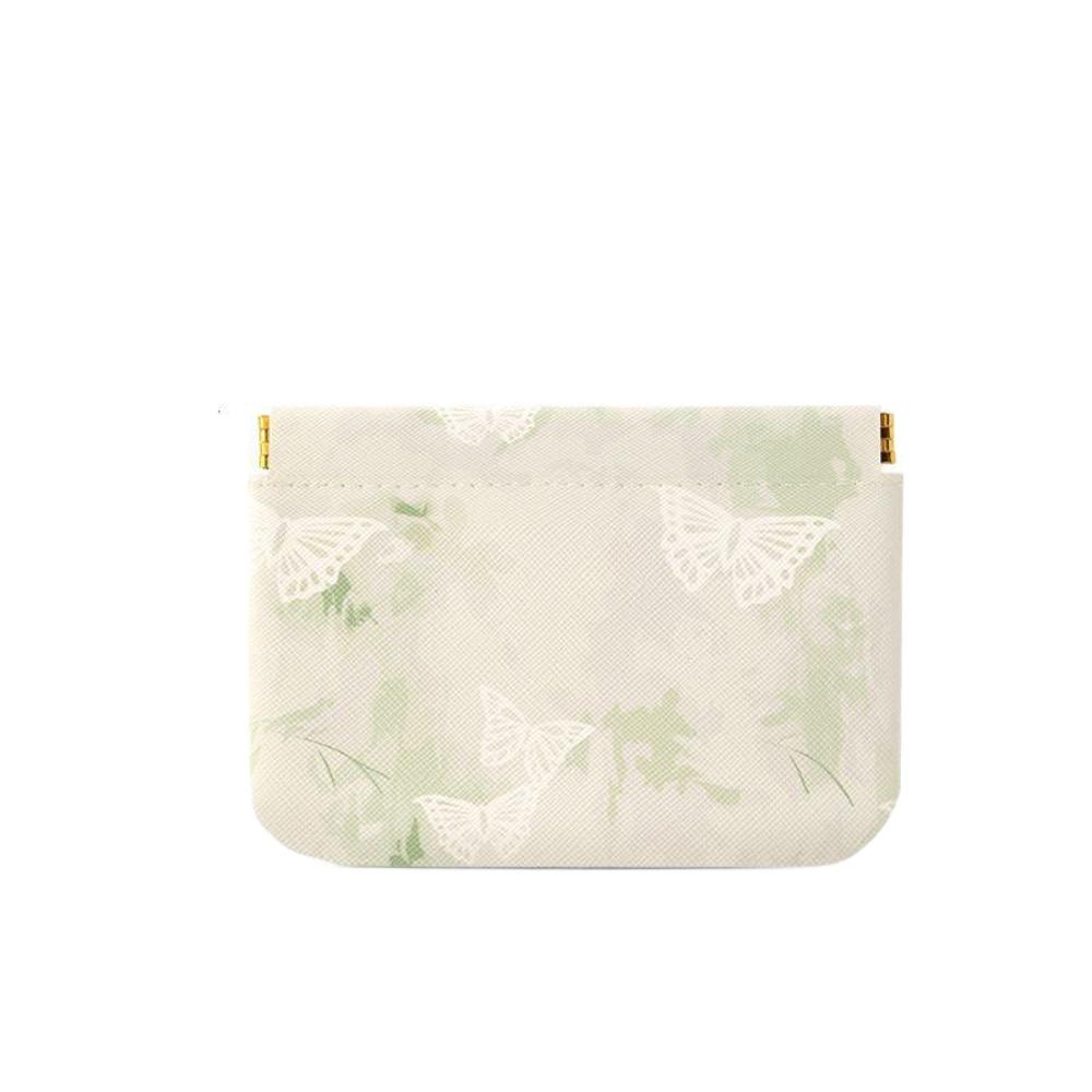 

Сумка для наушников, новая китайская сумка-пружинка из искусственной кожи, косметичка, самозакрывающийся кошелек для монет для женщин Green(L)