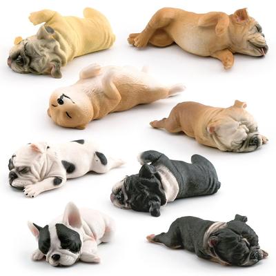 Grenzüberschreitendes schlafendes Modell einer französischen Bulldogge und eines Shiba Inu: Lustiges Haustier-Dekor für den Schreibtisch, Hund, für Kinder
