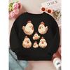 Kids Crewneck Sweatshirt, Cute Cartoon Chick Print Soft Long Sleeve Casual Top for Spring Autumn