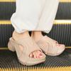 Summer new home wear 7CM thick-soled slippers women's EVA solid color high-heeled muffin one-word sandals high elastic
