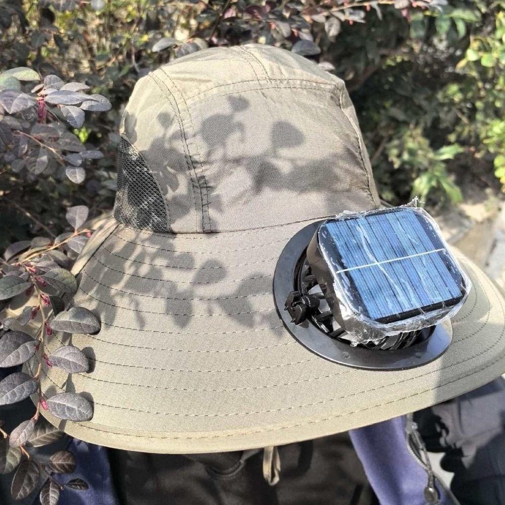 Breathable Sun Hat with Fan Strong Wind Summer Fan Visor Cap Fishing Bucket Hat Outdoor Travel