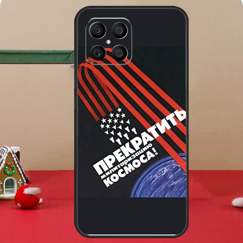 CCCP Soviet Space Propaganda Art Case For Honor Magic 7 Lite 6 8 Pro Honor 400 200 70 90 X8c X8b X9a X9b X9c X9d Win RT Cover