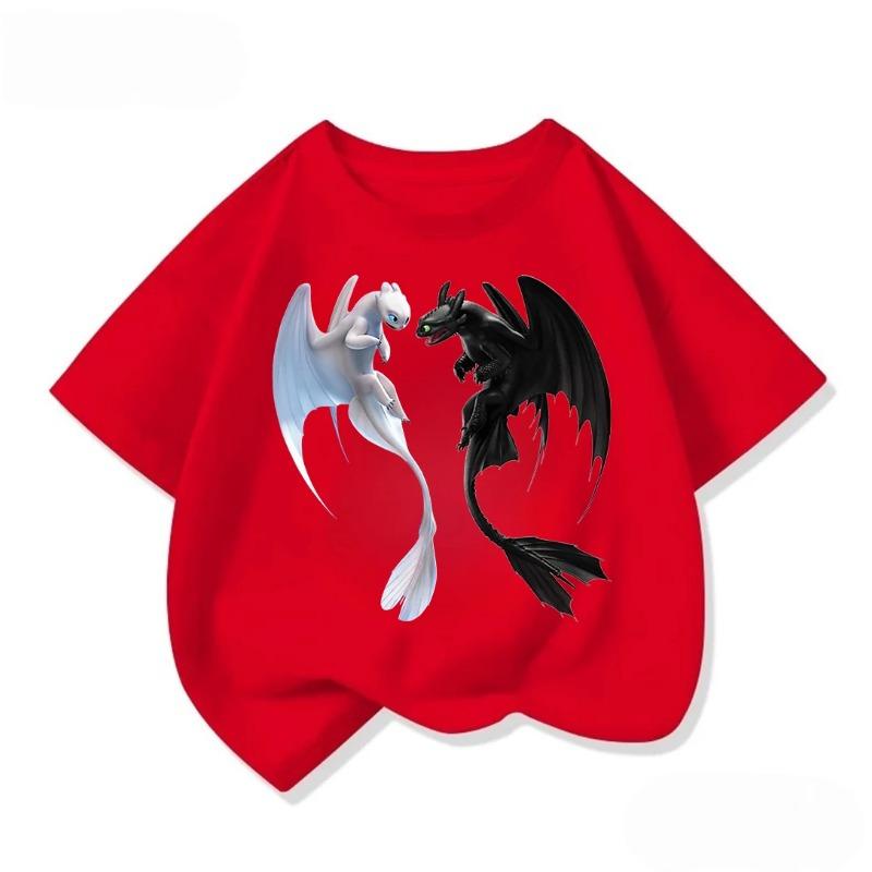 Relaxed Fit Children Short Sleeve T Shirt Kawaii Round Neck Lovely How To Train Your Dragon Graphic Street Style 3 To 14