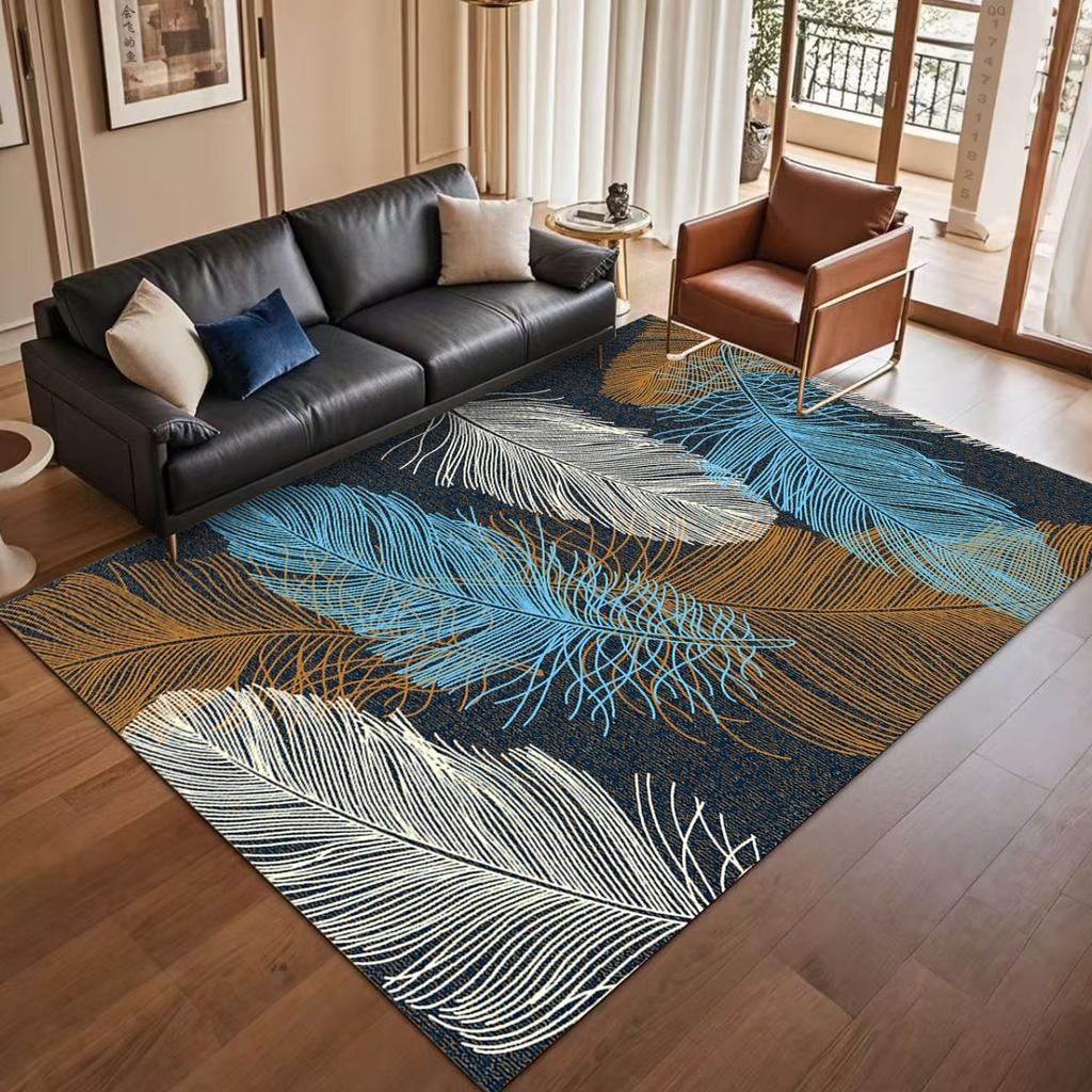 Modern Light Luxury Decoration Home Carpet Living Room Plant Pattern Non-slip Room Decor Rug Soft Easy Clean Entrance Door Mat