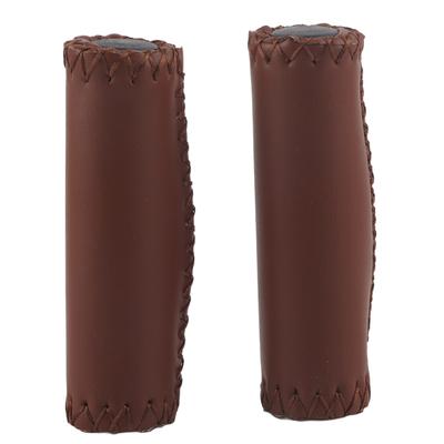 1 Pair Three Colors Retro Artificial Leather Bicycle Handlebar Grips Bike Handle Cover Grips