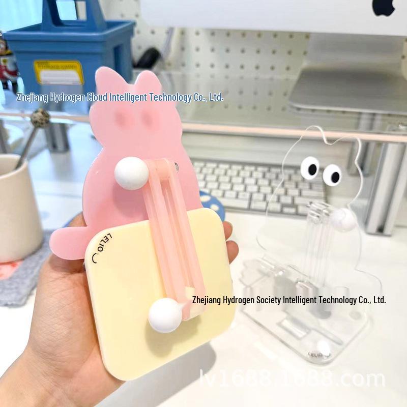 Stealthy Black Cat Acrylic Phone Stand: Cute, Foldable & Adjustable Design with High-Quality Texture