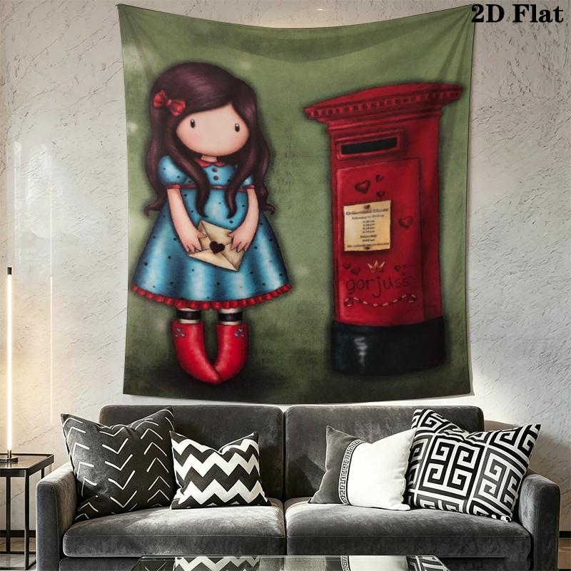 Santoro Wall Tapestry Aesthetic Wall Hanging Printed Fabric Blanket Decorative Tapestries for Bedroom Living Room Home Decor