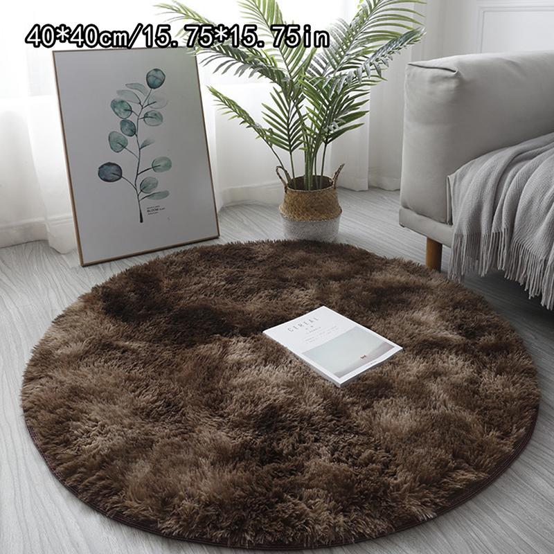 Luxury Round Soft Faux Sheepskin Fur Area Rugs Washable Wool Bedside Carpet