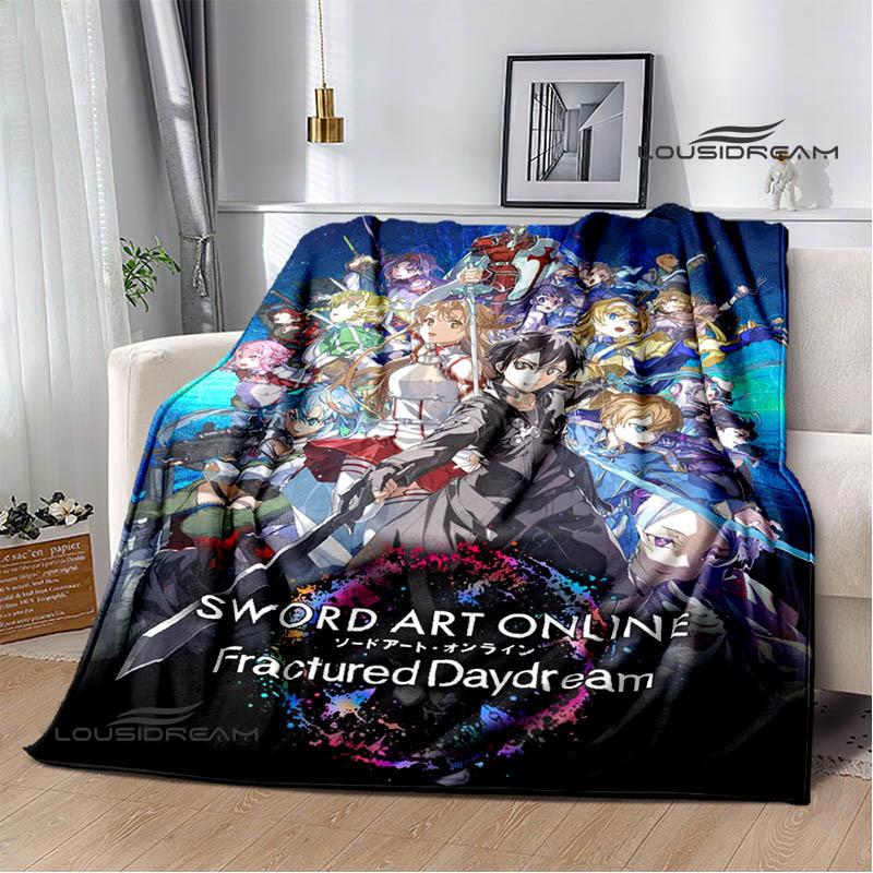 Cartoon Sword Art Online Printed Blankets Picnic Blanket Warm Flannel Blankets Home Bed Linings Blankets for Beds Birthday Gift