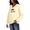 Women's Fashionable Christmas Print Long-sleeved V-neck Sweatshirt