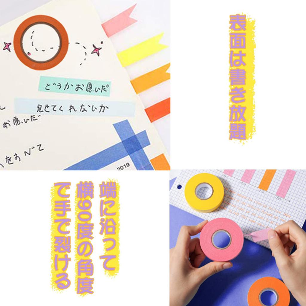 DEWEL Masking Colorful Craft Interior DIY Art Supplies 10m Tape, Tape, Tape, (10 Colors, 2.4cm Wide, Long)
