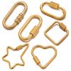 5 peças de Mosquetão Lock Connector de Aço Inoxidável Dourado em Forma de Coração Clip Fixador Para Fazer Colares Keychain Joias Artesanato