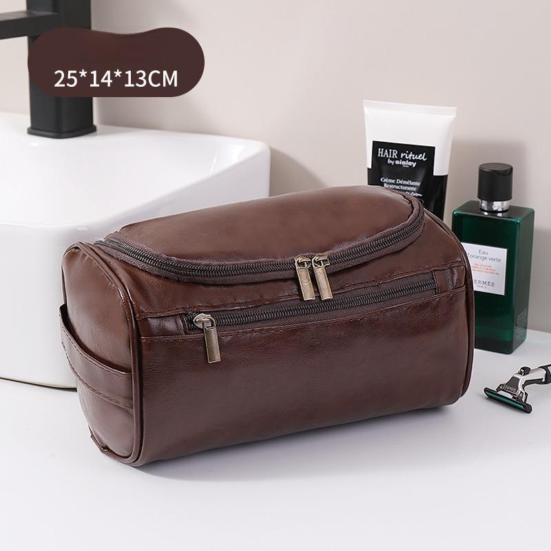 Pu Leather Cosmetic Bag Portable Large Capacity Partition Storage Bag Travel Waterproof Storage Bag Toilet Bag Makeup Bag