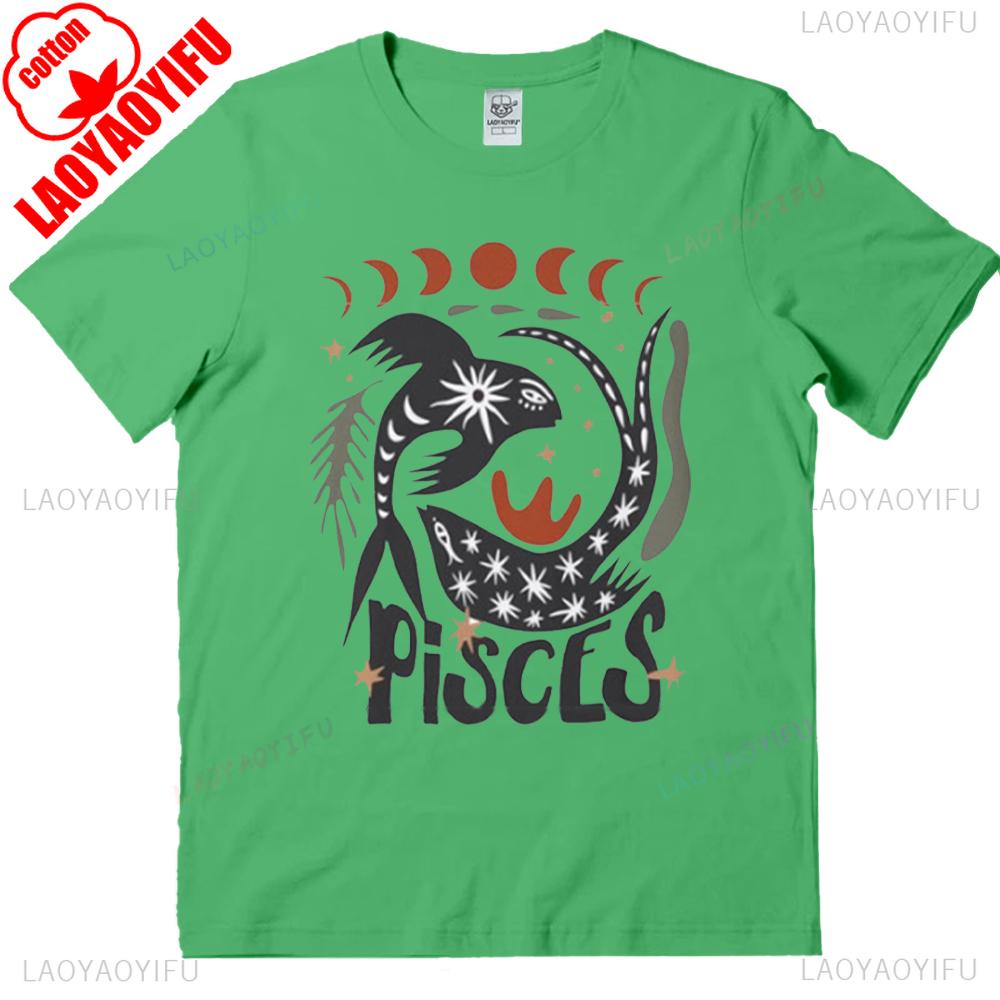 Pisces Tee Pisces Zodiac T-shirt Comfortable Personality Tops Birthday Unisex Tee High Quality Cotton Tops Graphic T-shirts