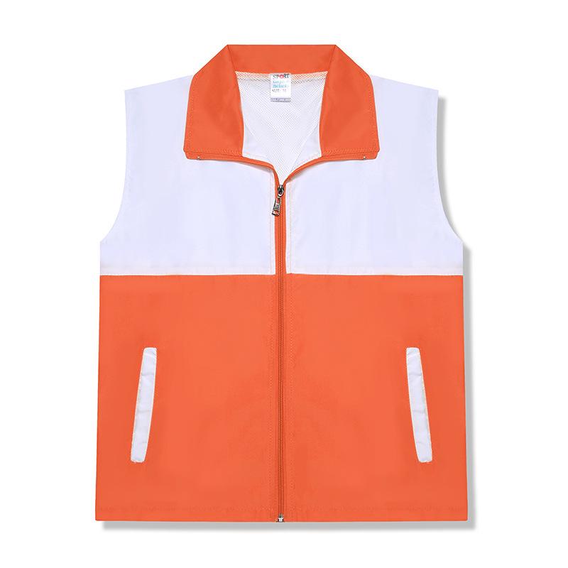 

Unisex Four Seasons Colorblock Advertising Vest: Durable, Wear-Resistant, Wrinkle-Free Peach Skin with Optional Embroidered Logo 3XL оранжевый