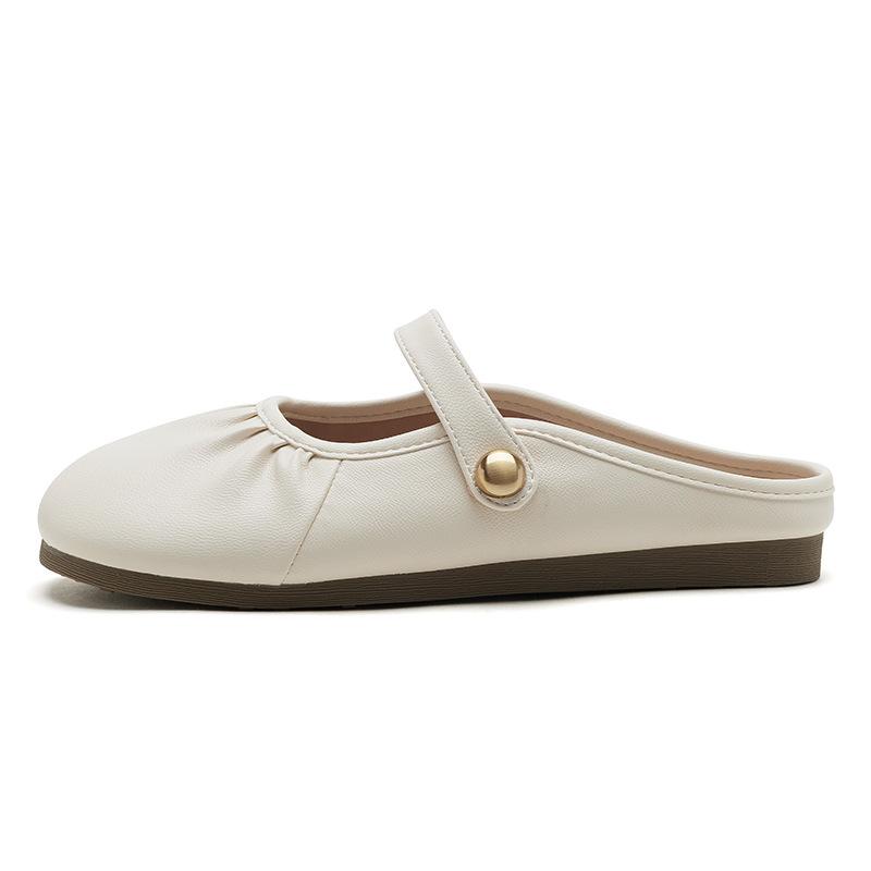 Augustine Bag Head Half Slippers Women's Outer Wear 2025 New Summer Fashion Skirt Flat Mary Jane Single Shoes