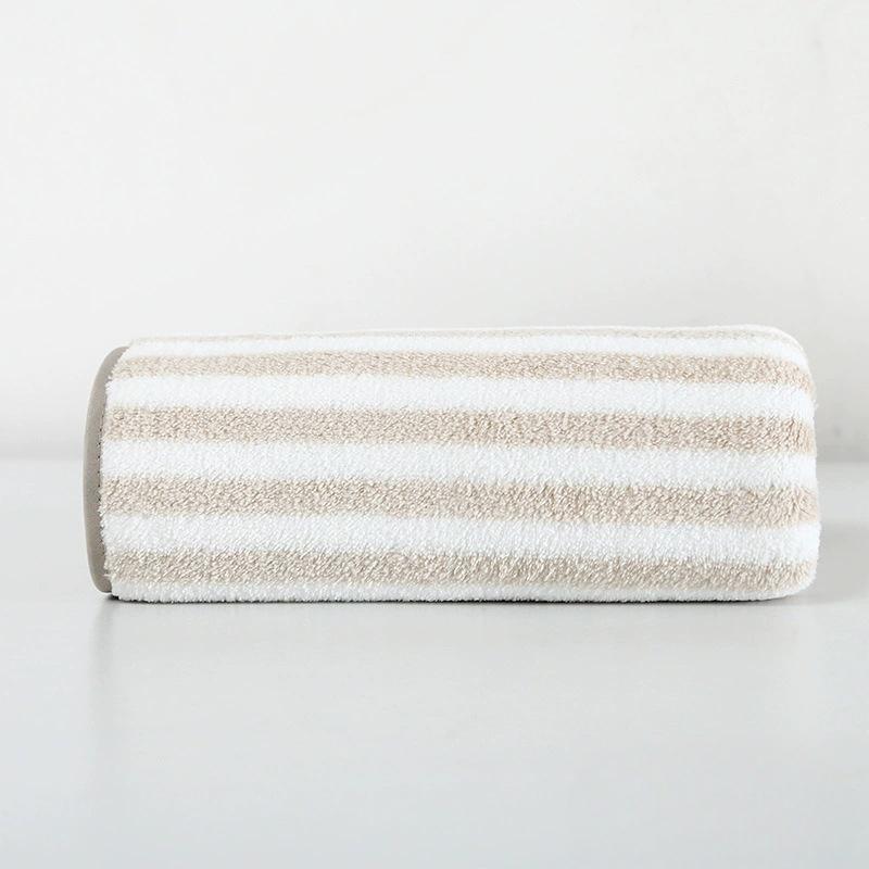 Coral Velvet Pinstripe Towel Thickened Large Bath Towels Without Hair Loss Quick Drying Men and Womens Face Wash Towels Bath Towel Set for Home