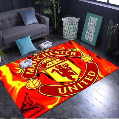 1PC Rug Flaming Manchester Crest Carpet, Chair Rug,Area Rug for Office Bedroom Living Rooms Bedroom, Doormat Decor Christmas Fan Gifts
