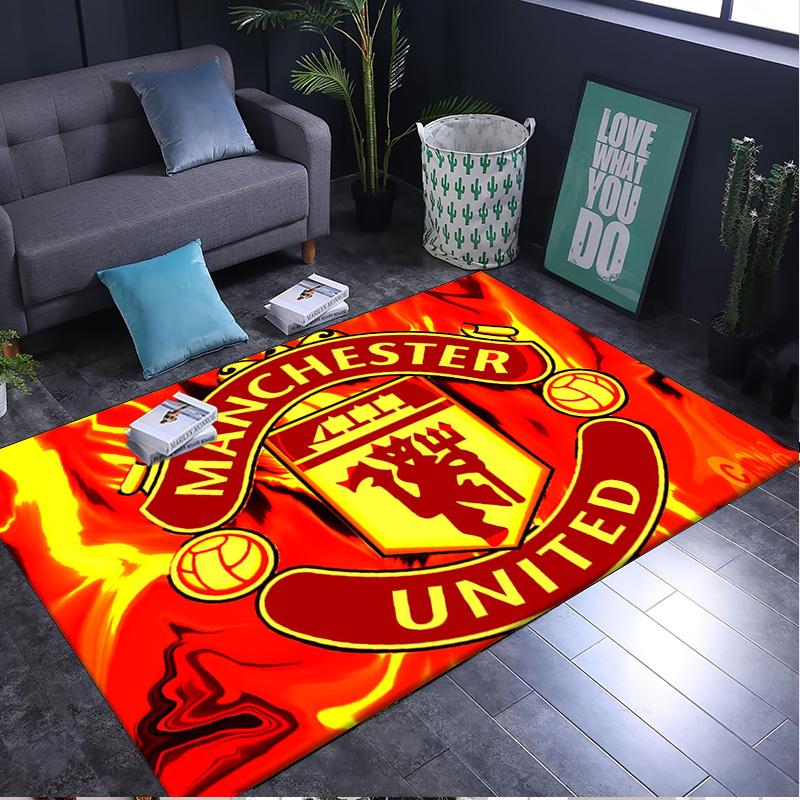 1PC rug Flaming Manchester Crest Carpet, Chair Rug,Area Rug for Office Bedroom living rooms bedroom, Doormat decor Christmas fan gifts