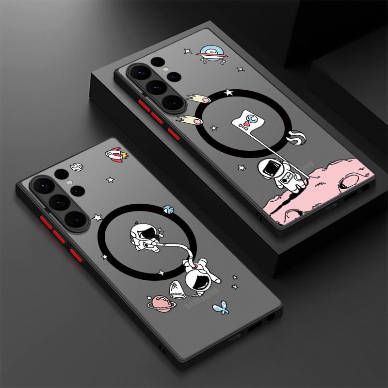 

Чехол серии Space Astronaut для Iphone 15 14 13 12 Pro 11 7 с матовым покрытием для Magsafe Skin Feel, чехол для мобильного телефона Samsung A55 A54 A15 A25 5G A24 S23 S21