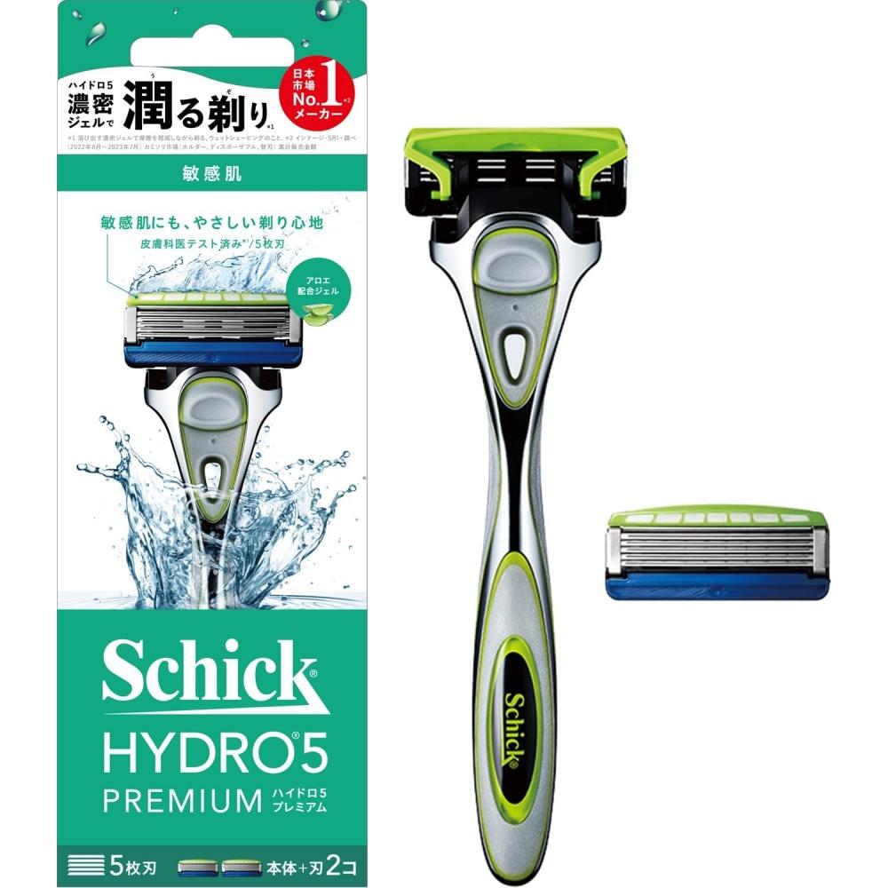 Schick Hydro 5 Premium Sensitive Skin Razor Silver 5 Blades Included