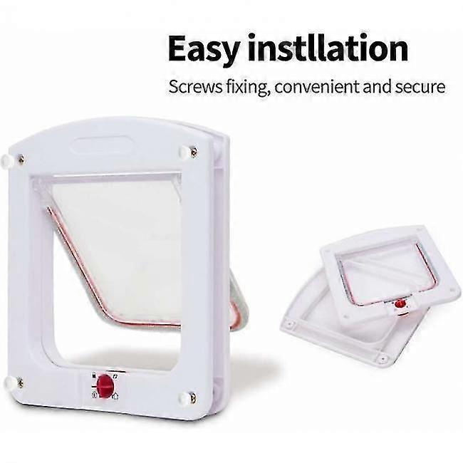 2025 Latest Model Cat Flap for Cats Dogs Small Cat Flap Smart Door 4-Way Lockable Easy to
