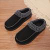 Men Slippers Winter Big Size Indoor Memory Foam Plush Warm Cozy Luxury House Shoes Suede Sewing Casual Slipper Indoor/Outdoor