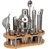 Set Shaker Cocktail da 23 Pezzi Regalo Perfetto, Kit Bartender Con Supporto Ovale in Bambù Staccabile, Strumenti per Bar Casalingo Acciaio Inossidabile