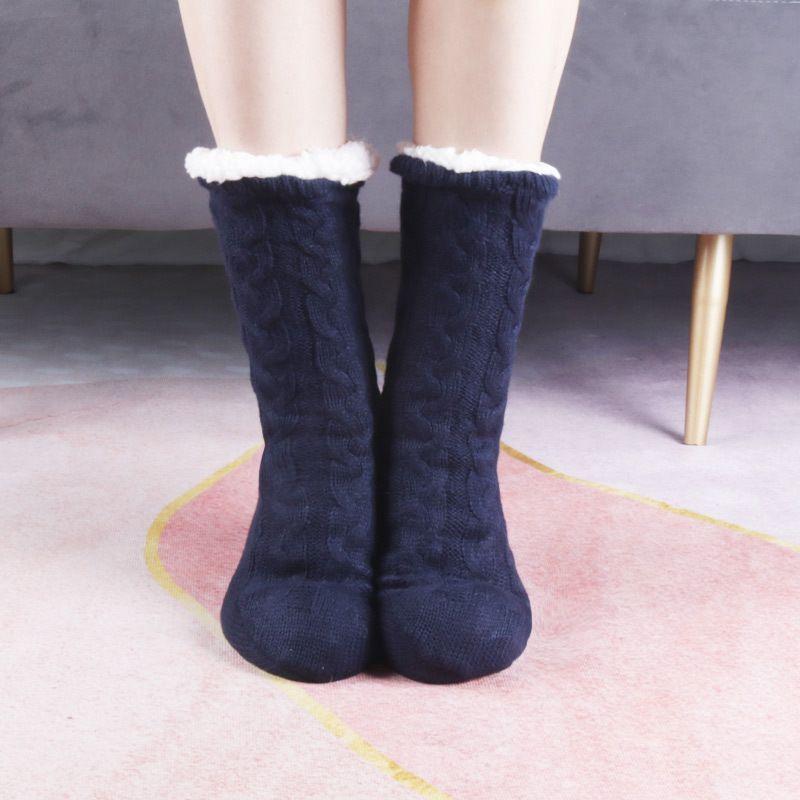 

Плюшеві шкарпетки для жінок і чоловіків. М які, теплі та еластичний дизайн DarkBlue