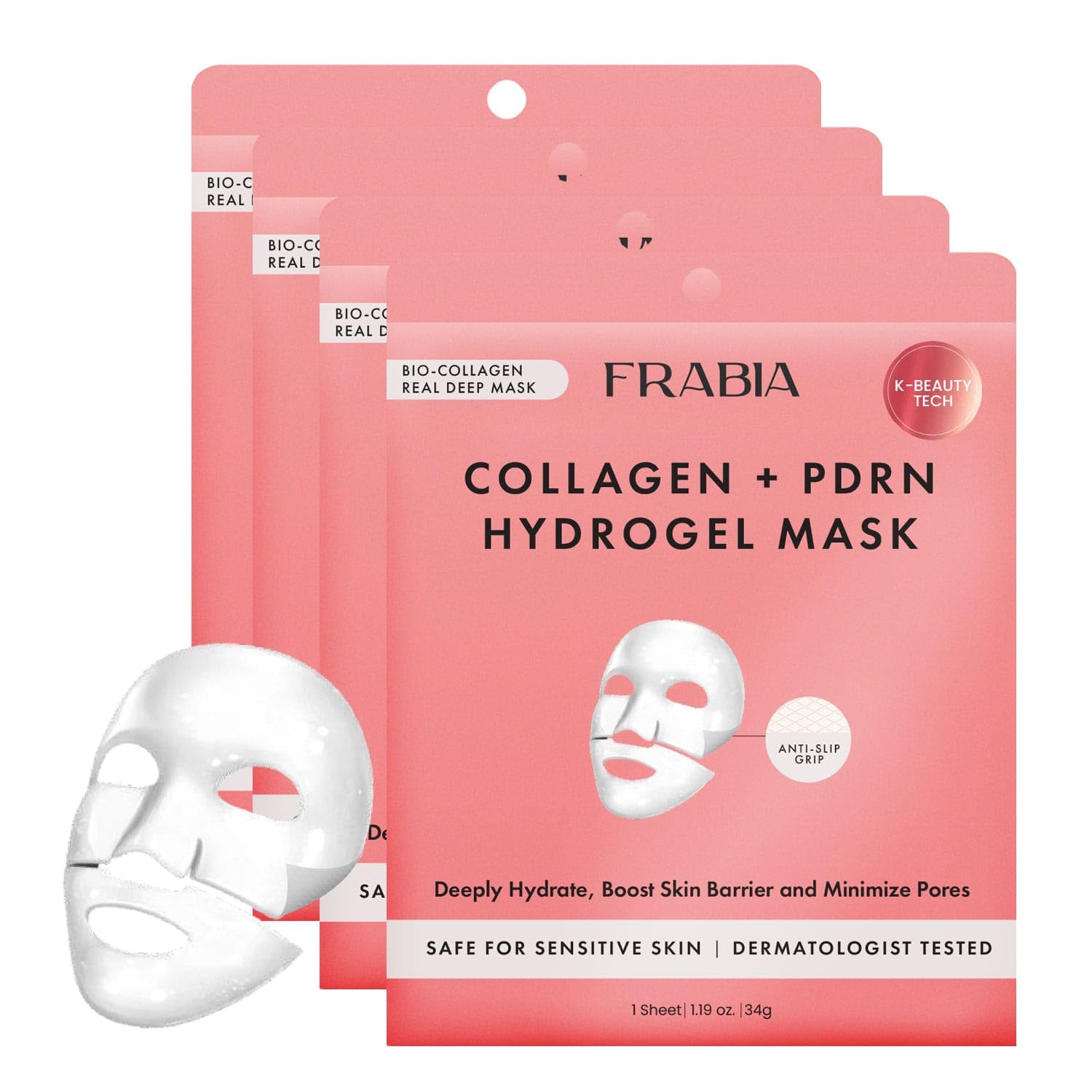 Frabia Bio Collagen Mask | Collagen Mask Overnight | Sheet Mask | Korean Glass Skin Overnight Hydrogel Face Mask Sheets for Deep Hydration, Pore Mi