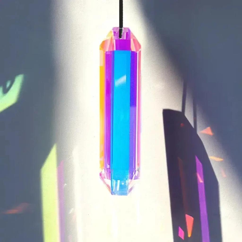 2 Stück Sonnenfänger Fensterprisma Anhänger, Kristall Regenbogen Herstellung Garten Hängeornament, Zuhause, Garten Kunst Dekoration