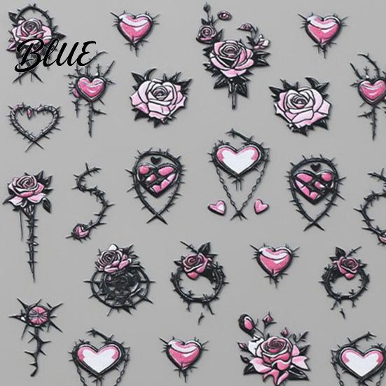 Halloween Nail Stickers Art Stickers 3D Embossed Skeleton Hand Pumpkin Bat Professional Salon Accessories Black Decals Self-Adhesive Manicure