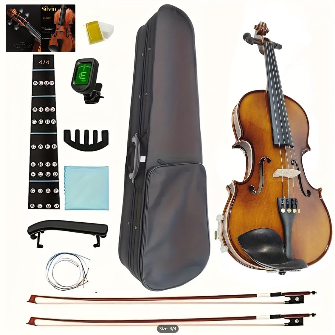

Скрипка Silvio из цельного дерева Набор скрипки из цельного дерева [Высококачественная скрипка] Высококачественная 4/4 (Новичок) - Обработанный край