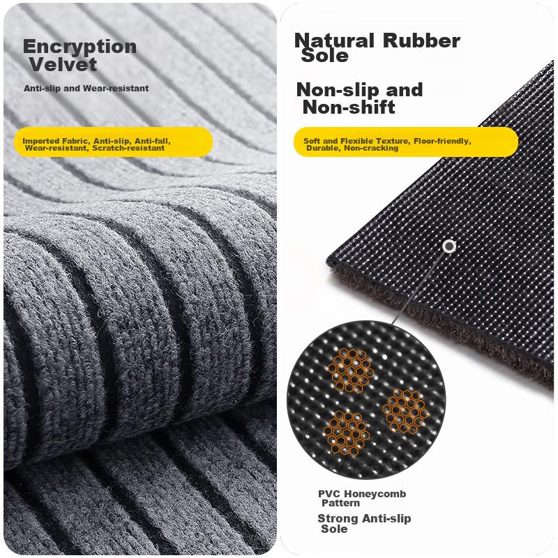 Boneng Striped Entrance Mat, Doorway Carpet, Floor Mat, Doormat, Cuttable, Gray, 60x90cm