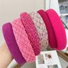 Rose Red Wide-brimmed Sponge Hair Band Women Fairy Temperament Headband Tweed Head Hoop Hairband Princess Girls Hair Accessories