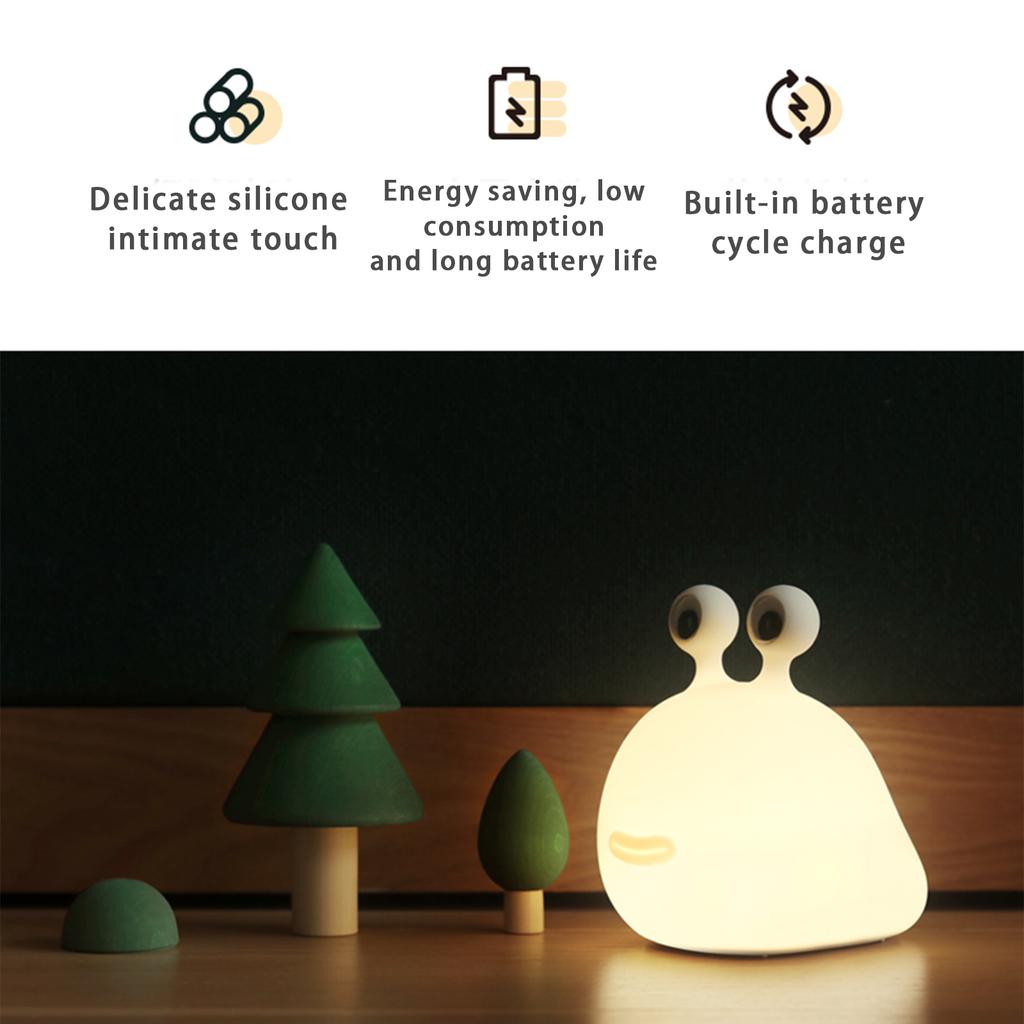 Slug Night Light Nursery Silicone Cute Animal Bedside Lamp for for Bedroom Dorm Room Decor