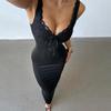 Lace Patchwork Backless Slim Fit Camisole Dress for Women