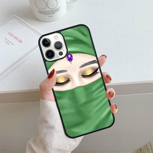 Muslim Islamic Eyes Arabic Hijab Girl Phone Case For iPhone 17 Air 13 12 Cover For Apple 14 15 16 Pro Max Plus SE