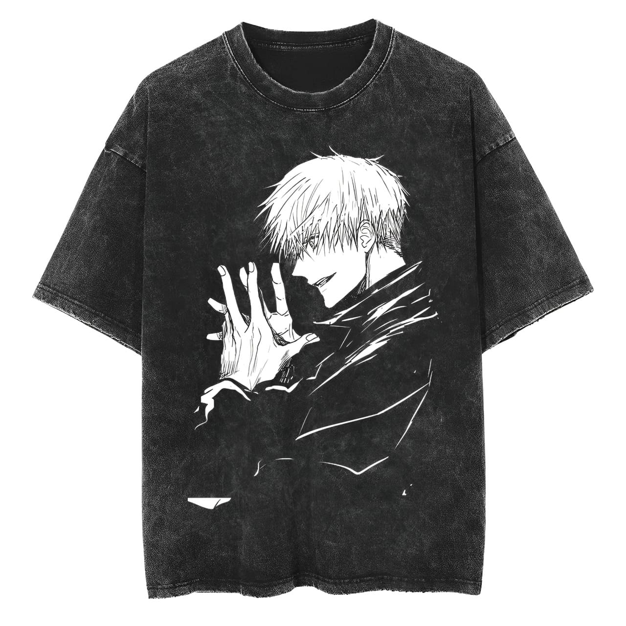 

Jujutsu Kaisen Gojo Satoru T Shirt Manga Prep Graphic Men Acid Wash Oversized Streetwear Anime Retro Cotton Top Tee M