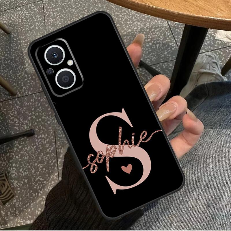 Bling Spersonalizowane Etui z Platerowanym Imieniem Dla OPPO Reno 8 7 6 5 4 Lite 2Z 4Z 5Z 8T 10 OPPO Find X5 X6 Pro X2 Lite X3 Neo Pokrowiec