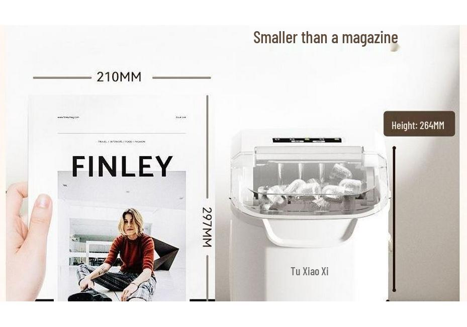 Compact Low-Power Portable Ice Cube Maker for Home or Dorm