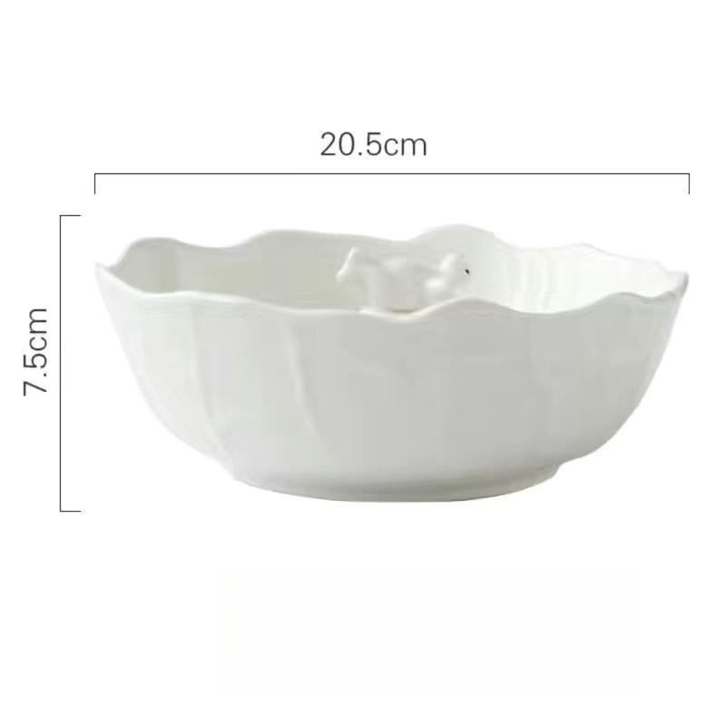 

Nordic Cute Bear Eating Bowl Household Noodle Bowl Soup Bowl Creative Iceberg Polar Bear Fruit Salad Bowl Dessert Bowl