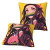 Nezuko Kimono Demon Slayer Kimetsu No Yaiba Anime 2 Pcs Square Pillowcase Pillow Cover Comfort Throw Pillow for Home Living Room