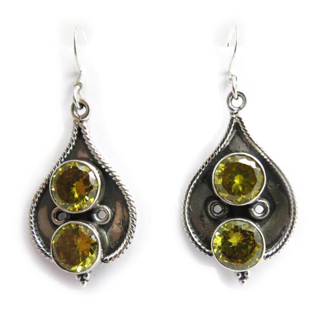 Les Trésors De Lily [J5226] - Boucles Argent 'Heaven' topaze jaune