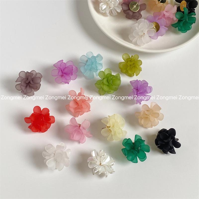Anna SS 3D Flower Bouquet Stud Earrings - Korean-style Floral Earrings for Women, Super Fairy Design, Elegant Ear Accessories.