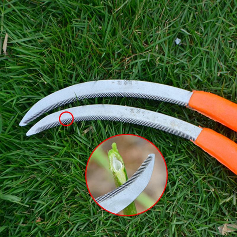 Lightweight Steel Small Saw Sickle Knife Plastic Handle Weed Remover Grass Sickle Sharp Garden Plants Weeder Cutter