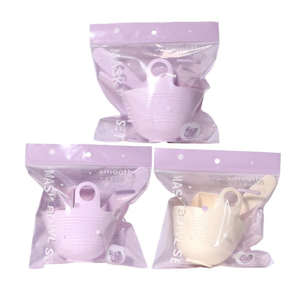 3/4Pcs Mixing Stick Silicone Face Mask Mixing Bowl Set DIY Soft Mask Bowl Brushes Face Care Portable Facial Mask Tools Kit Women